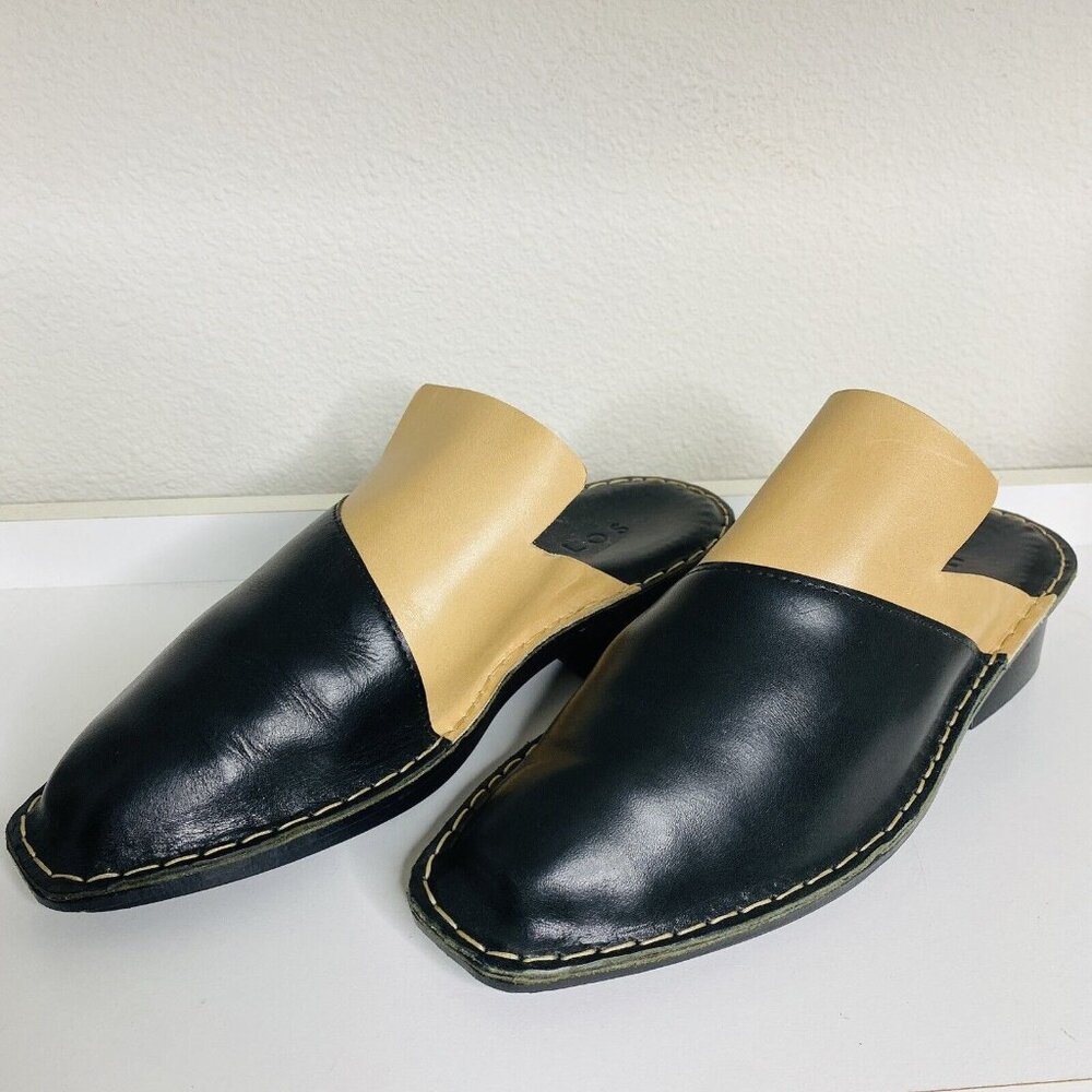 Hilos Womens Colorblock Slip On Loafer Mules Size 9 Genuine Leather